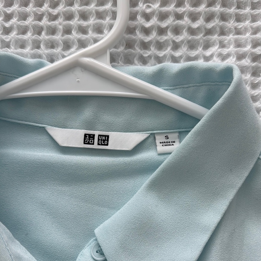 Light Blue Button-Up Blouse - Picture 2 of 3